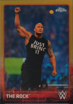 2015 Topps Chrome WWE - Gold Refractor #57 The Rock Front