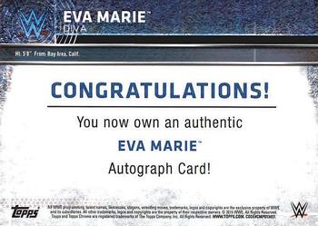 2015 Topps Chrome WWE - Autographs #NNO Eva Marie Back