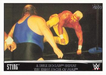 2015 Topps Chrome WWE - Sting Tribute #18 Sting & Hulk Hogan Defeat Three Faces of Fear Front