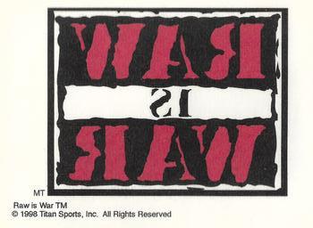 1999 Artbox WWF Lenticular Action - Temporary Tattooz #WWF17 RAW is WAR Logo Front