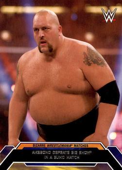 2015 Topps WWE Road to Wrestlemania - Bizarre WrestleMania Matches #10 Akebono Defeats Big Show in a Sumo Match Front