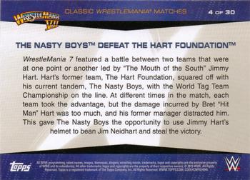 2015 Topps WWE Road to Wrestlemania - Classic WrestleMania Matches #4 The Nasty Boys Defeat The Hart Foundation Back