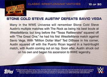 2015 Topps WWE Road to Wrestlemania - Classic WrestleMania Matches #10 Stone Cold Steve Austin Defeats Savio Vega Back