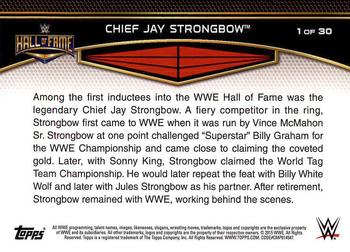 2015 Topps WWE Road to Wrestlemania - Hall of Fame #1 Chief Jay Strongbow Back