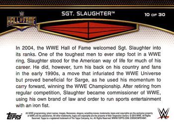 2015 Topps WWE Road to Wrestlemania - Hall of Fame #10 Sgt. Slaughter Back