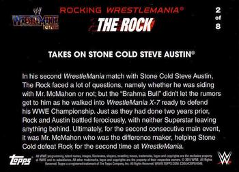 2015 Topps WWE Road to Wrestlemania - The Rock Rocking WrestleMania #2 Takes on Stone Cold Steve Austin Back