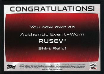 2015 Topps WWE Road to Wrestlemania - Swatch Relics #NNO Rusev Back