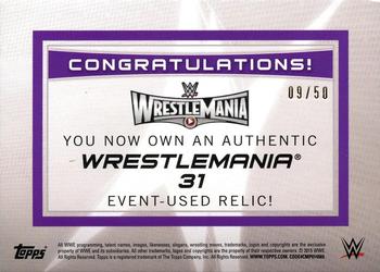 2015 Topps WWE Road to Wrestlemania - WrestleMania 31 Mat Relics Gold #NNO Dean Ambrose Back