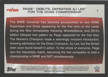 2015 Topps WWE Road to Wrestlemania - Blue #1 Paige Back