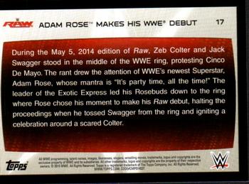 2015 Topps WWE Road to Wrestlemania - Blue #17 Adam Rose Back