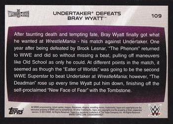 2015 Topps WWE Road to Wrestlemania - Blue #109 Undertaker Back