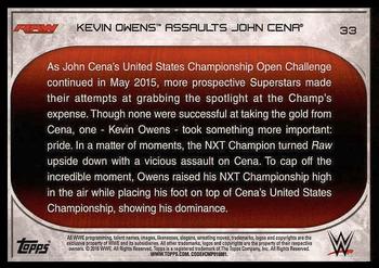 2016 Topps WWE Road to Wrestlemania #33 Kevin Owens Back