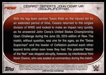 2016 Topps WWE Road to Wrestlemania #51 Cesaro Back