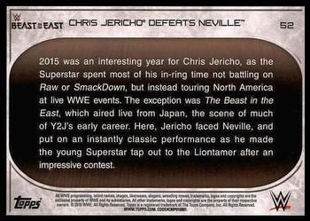 2016 Topps WWE Road to Wrestlemania #52 Chris Jericho Back
