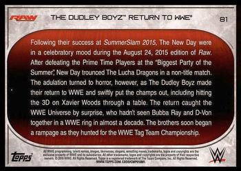 2016 Topps WWE Road to Wrestlemania #81 The Dudley Boyz Back