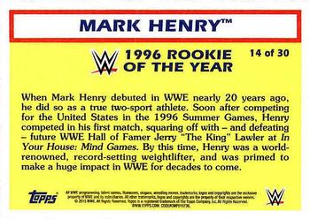 2015 Topps WWE Heritage - Rookie of the Year #14 Mark Henry Back