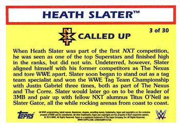 2015 Topps WWE Heritage - NXT Called Up #3 Heath Slater Back