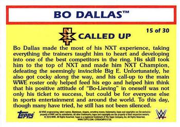 2015 Topps WWE Heritage - NXT Called Up #15 Bo Dallas Back