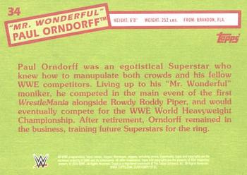 2015 Topps WWE Heritage - Black Border #34 Paul Mr. Wonderful Orndorff Back