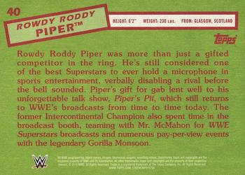 2015 Topps WWE Heritage - Black Border #40 Rowdy Roddy Piper Back