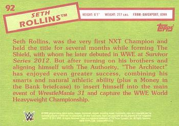 2015 Topps WWE Heritage - Black Border #92 Seth Rollins Back