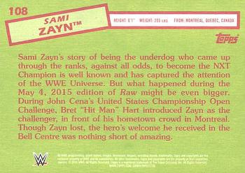 2015 Topps WWE Heritage - Black Border #108 Sami Zayn Back