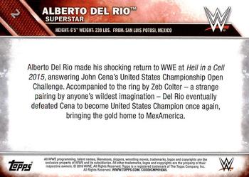 2016 Topps WWE #2 Alberto Del Rio Back