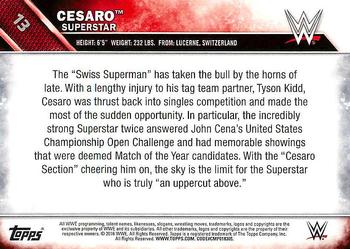 2016 Topps WWE #13 Cesaro Back