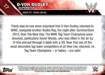 2016 Topps WWE #17 D-Von Dudley Back