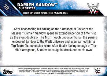 2016 Topps WWE #18 Damien Sandow Back