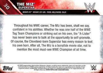 2016 Topps WWE #30 The Miz Back