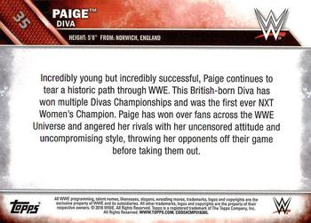 2016 Topps WWE #35 Paige Back