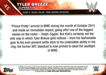 2016 Topps WWE #45 Tyler Breeze Back