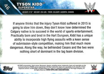 2016 Topps WWE #46 Tyson Kidd Back