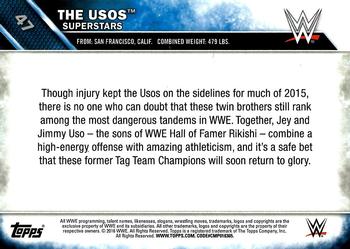 2016 Topps WWE #47 The Usos Back