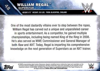 2016 Topps WWE #48 William Regal Back