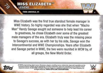 2016 Topps WWE #78 Miss Elizabeth Back