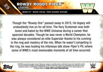 2016 Topps WWE #89 Rowdy Roddy Piper Back
