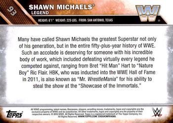 2016 Topps WWE #93 Shawn Michaels Back