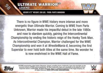 2016 Topps WWE #98 Ultimate Warrior Back