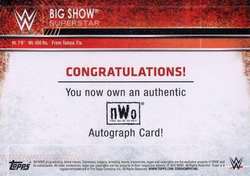 2015 Topps WWE Heritage - nWo Autographs #NNO Big Show Back
