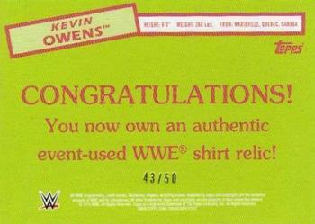 2015 Topps WWE Heritage - Swatch Relics Black #NNO Kevin Owens Back
