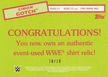 2015 Topps WWE Heritage - Swatch Relics Gold #NNO Simon Gotch Back