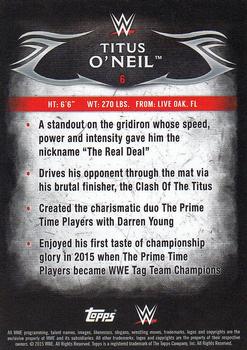 2015 Topps WWE Undisputed - Black #6 Titus O'Neil Back