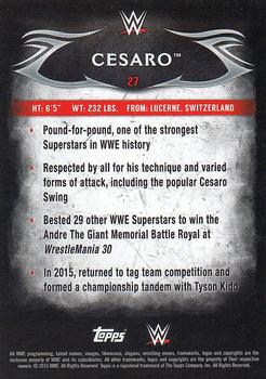 2015 Topps WWE Undisputed - Black #27 Cesaro Back