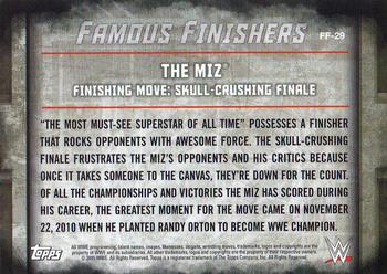 2015 Topps WWE Undisputed - Famous Finishers #FF-29 The Miz Back