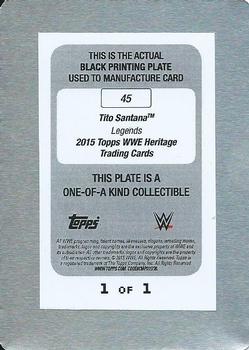 2015 Topps WWE Heritage - Printing Plate Black #45 Tito Santana Back