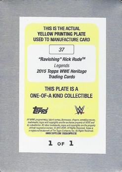 2015 Topps WWE Heritage - Printing Plate Yellow #37 Rick Rude Back