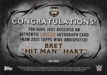 2015 Topps WWE Undisputed - Autographs #UA-BHH Bret 