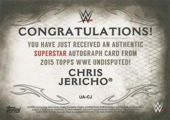 2015 Topps WWE Undisputed - Autographs #UA-CJ Chris Jericho Back